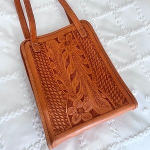 Hand Tooled Leather, Shoulder Bag